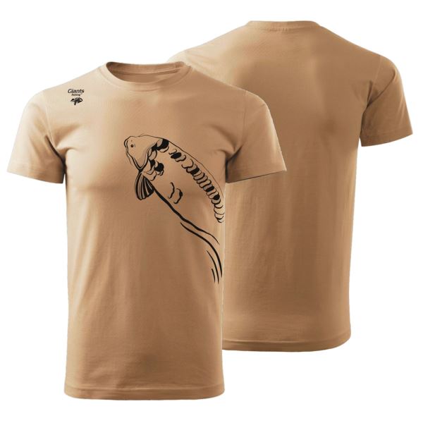 Giants Fishing Tričko Pánské Plavající Kapr Béžové