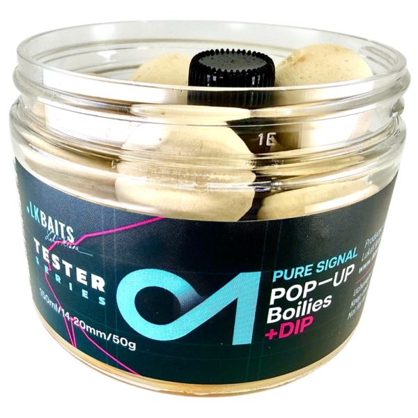 LK Baits Plovoucí Boilies Pop Up Tester Series_01 Pure Signal White 14-20 mm 150 ml