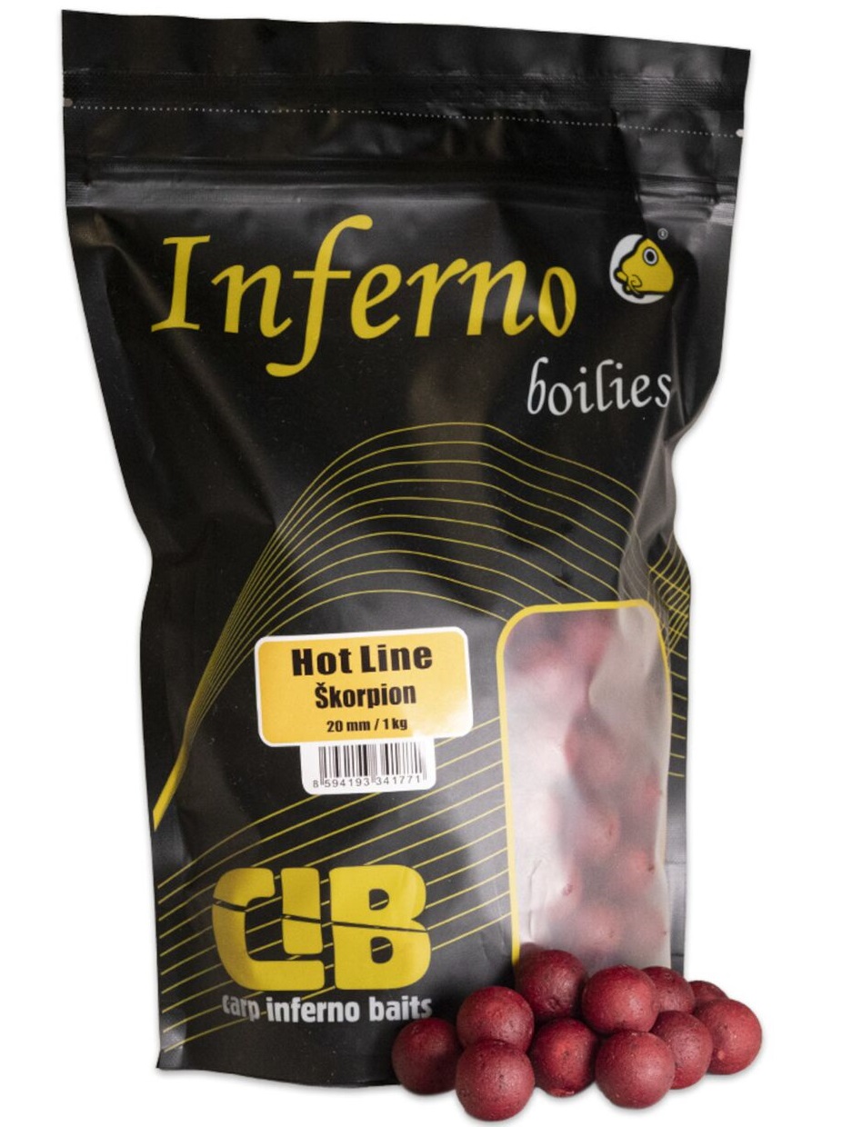 Levně Carp inferno boilies hot line škorpion - 1 kg 20 mm