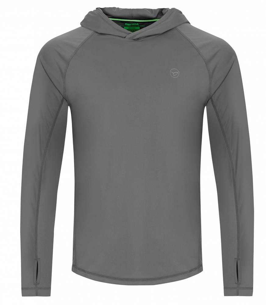Korda triko upf hooded top charcoal - xxl