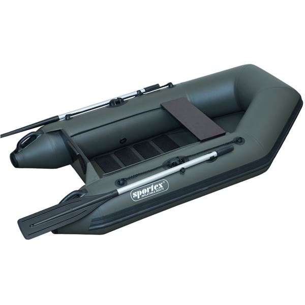 Sportex Nafukovací Čluny SHELF 200F Lamelová Podlaha s Úchyty FASTEN Zelený 1x Lavička