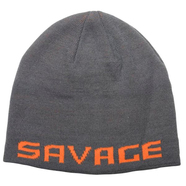 Savage Gear Čepice Logo Beanie One Size Rock Grey Orange