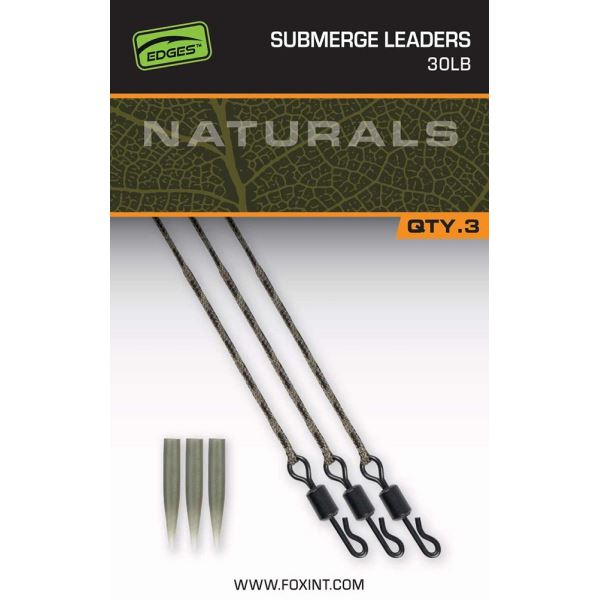 Fox Montáž Naturals Submerged Leaders 75 cm 3 ks