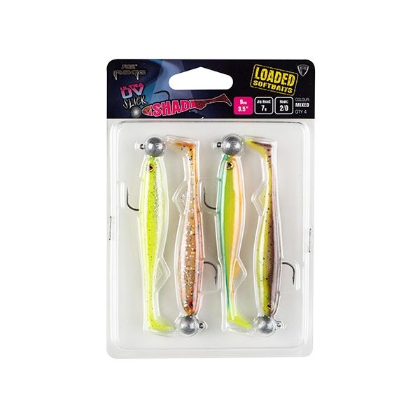 Fox Rage Gumová Nástraha Slick Shad 4 Mixed UV Color Pack Loaded