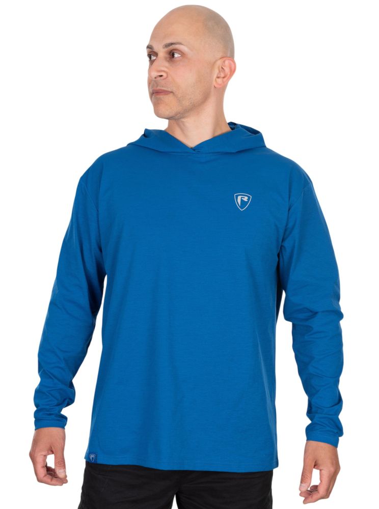 Fox ragetričko s dlouhým rukávem a kapucí blue hooded t - xxl