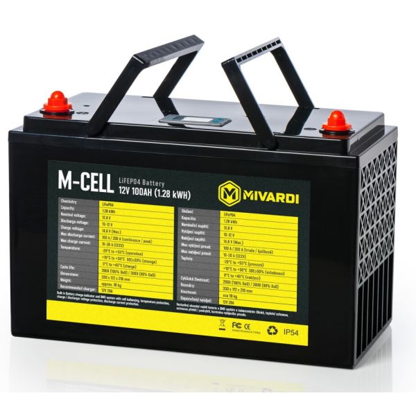 Mivardi Baterie M-Cell LiFePO4 12V 100Ah + 20A Nabíječka