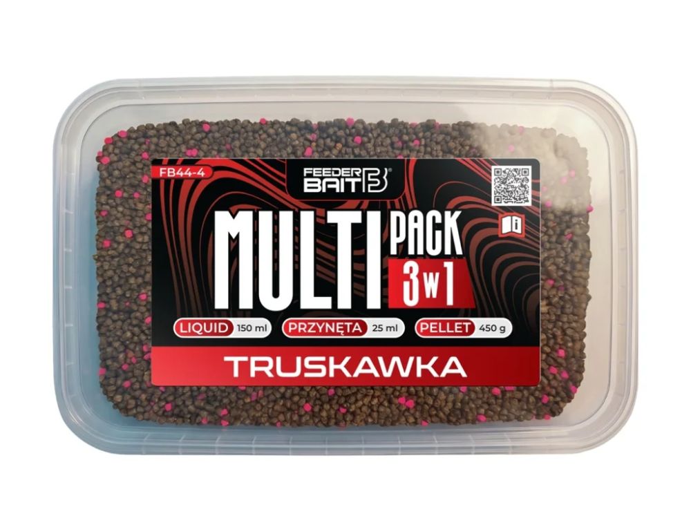Feederbait set pelet + wafters mini twister + liquid multipack 3w1 450 g - jahoda