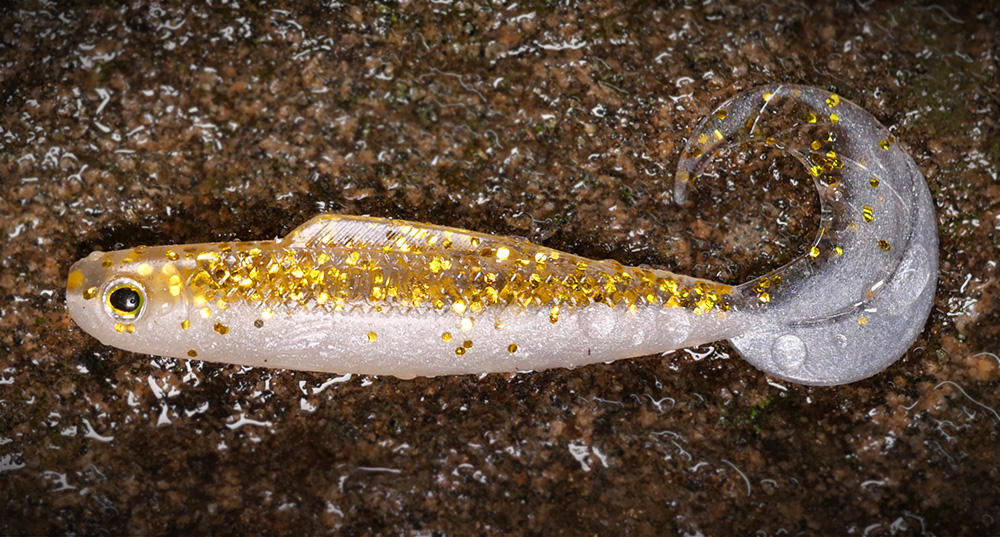 Redbass gumová nástraha twister kixter gold/silver gt - xs 45 mm