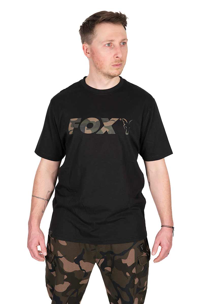 Fox tričko black camo logo t-shirt - m