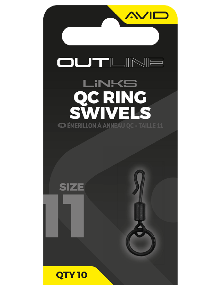 Levně Avid carp obratlík s kroužkem outline qc ring swivel - velikosti 11