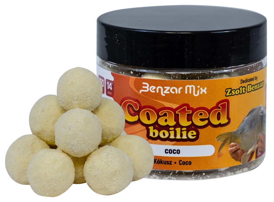 Levně Benzar mix coated boilies 14 mm 150 ml - kokos