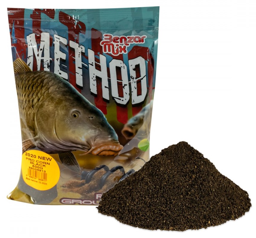 Benzar mix krmítková směs method pro corn 800 g - natur black