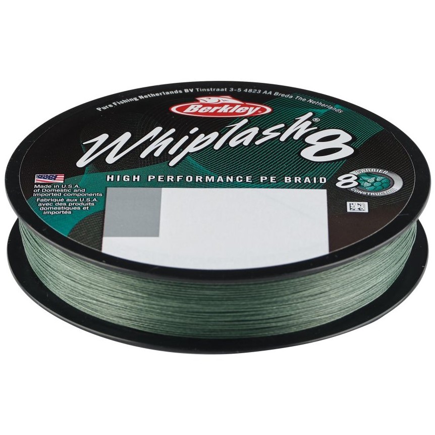 Levně Berkley splétaná šňůra whiplash 8 green - 0,12 mm 17,5 kg 300 m