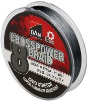 Dam Splétaná Šňůra Crosspower 8  Braid Dark Grey 300 m - 0,10 mm 5,4 kg