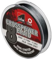 Dam Splétaná Šňůra Crosspower 8  Braid Dark Grey 300 m