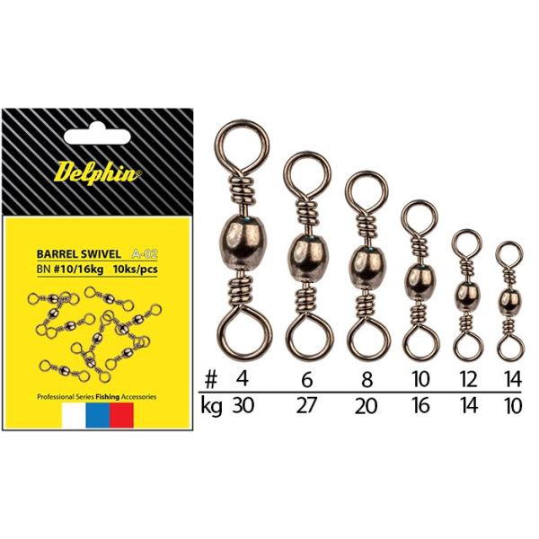 Delphin Obratlík Barrel Swivel A-02 10 ks