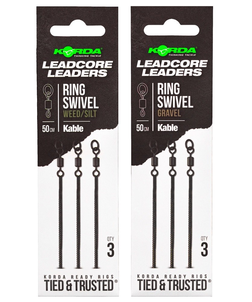 Korda Návazce Kable Leadcore Leader Ring Swivel 50 cm (1)