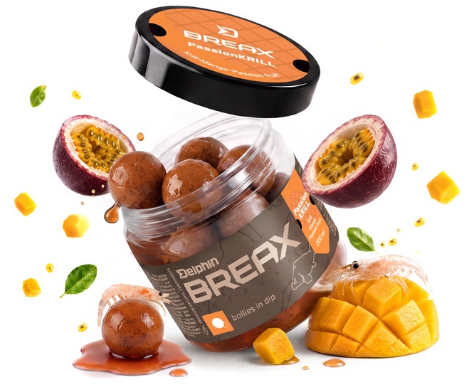Delphin boilies v dipu breax passionkrill krill mango 200 ml - 20 mm