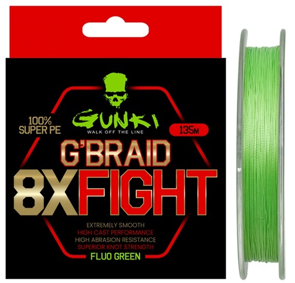 Gunki splétaná šňůra g braid 8x fight pike ad 135 m - 0,30 mm