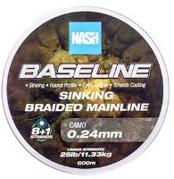 Nash Splétaná Šňůra Baseline Sinking Braid Camo 600 m - 0,24 mm 11,33 kg