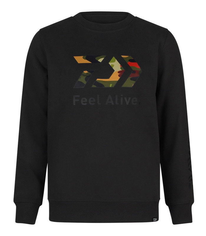 Daiwa mikina d-vec hoodie crew neck camo - m