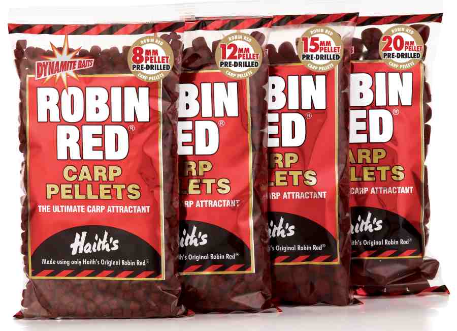 Levně Dynamite baits pellets pre-drilled robin red 900 g-12 mm