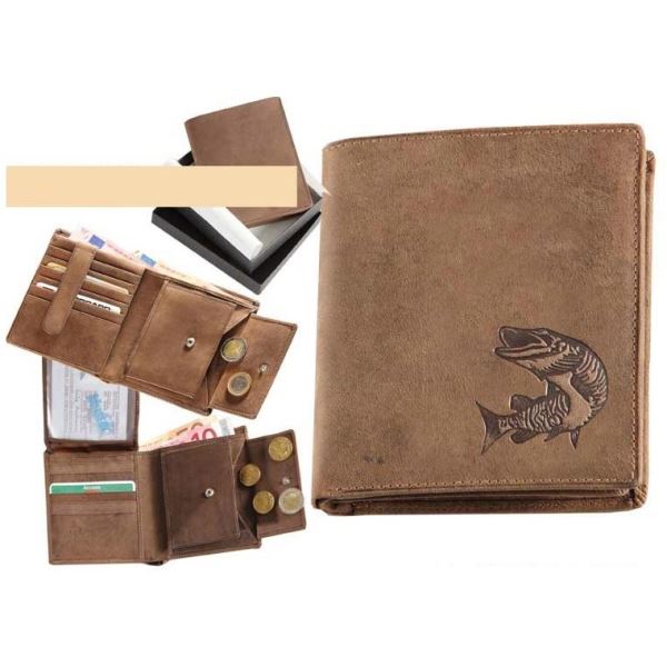 Kožená Rybářská Peněženka 17 - ŠTIKA