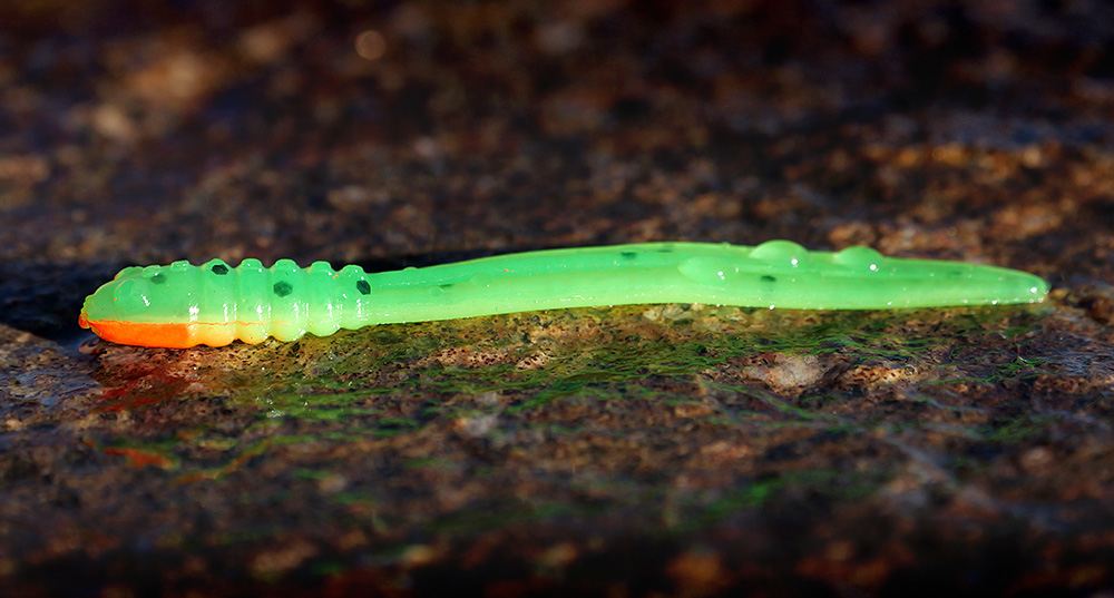 Redbass gumová nástraha micro tail fluo green rh uv color - xs 35 mm
