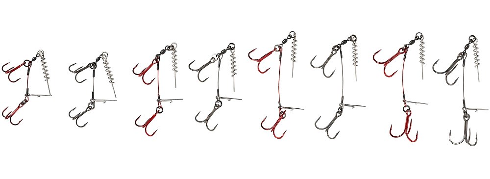 Savage Gear Návazec S Trojháčky Carbon49 Corkscrew Stinger 1