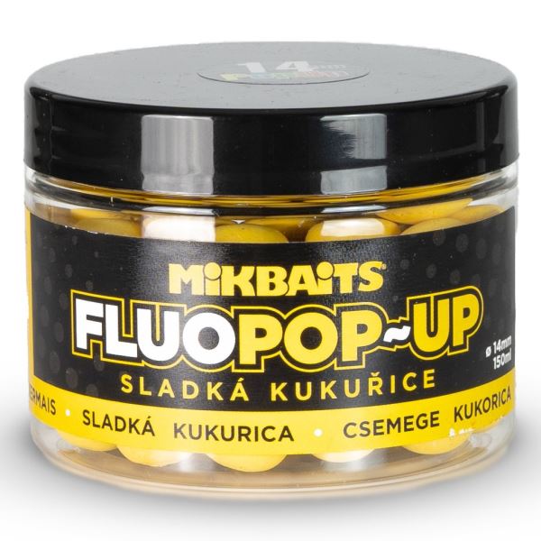 Mikbaits Plovoucí Boilie Fluo Sladká kukuřice 150 ml