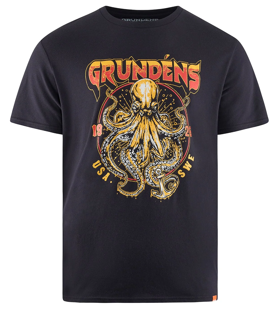 Grundéns tričko rocktopus ss t-shirt black - xxl