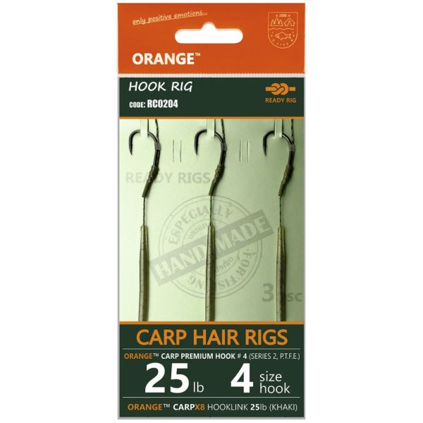 Life Orange Návazce Carp Hair Rigs S2 20 cm 3 ks