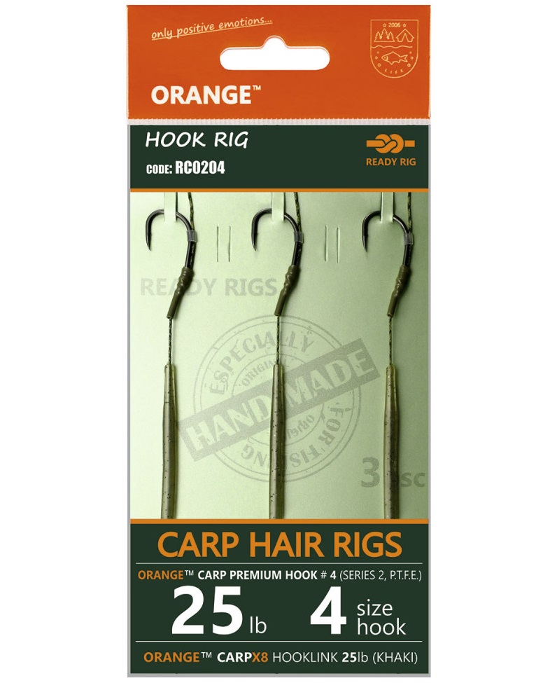 Levně Life orange návazce carp hair rigs s2 20 cm 3 ks - 6 20 lb