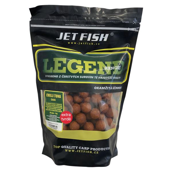 Jet Fish Extra Tvrdé Boilie Legend Range Chilli Tuna 250 g