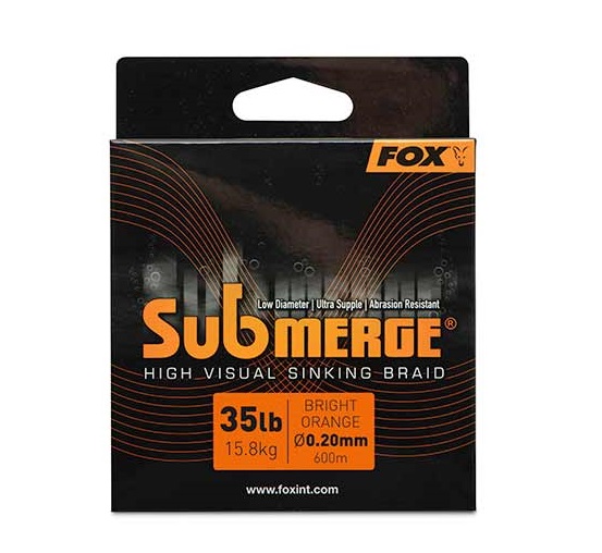 Fox splétaná šňůra submerge orange sinking braid 600 m - 0,20 mm 15,8 kg