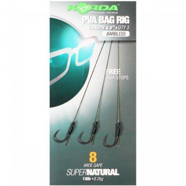 Korda Návazec Solidz PVA Rig Wide Gape Barbless 18 lb 3 ks