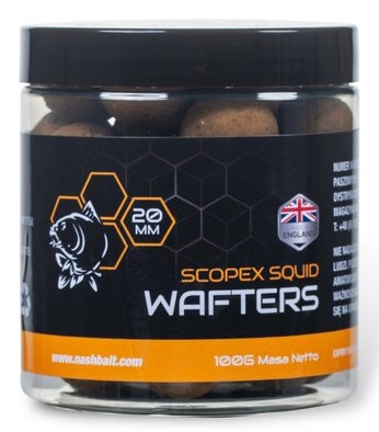 Nash vyvážené boilie wafters scopex squid - 100 g 20 mm