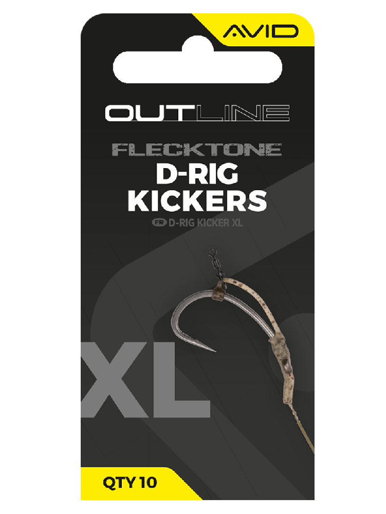 Avid carp rovnátka outline flecktone d-rig kicker - xl