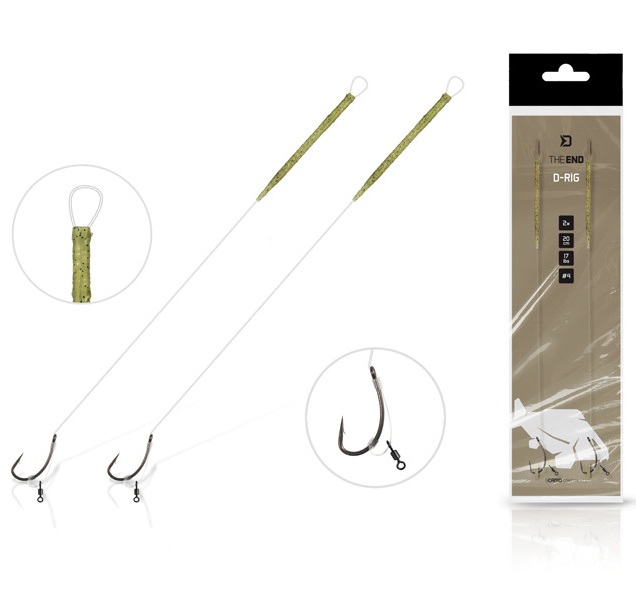 Delphin návazec theend d-rig 20 cm 17 lb 2 ks - 6