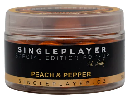 Levně Singleplayer plovoucí boilie special edition pop-up peach & pepper 50 g - 12 mm