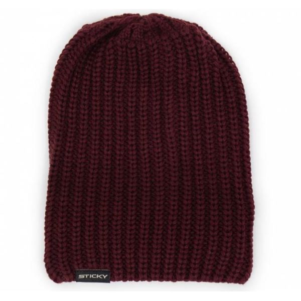 Sticky Baits Zimní Čepice Maroon Knitted Beanie