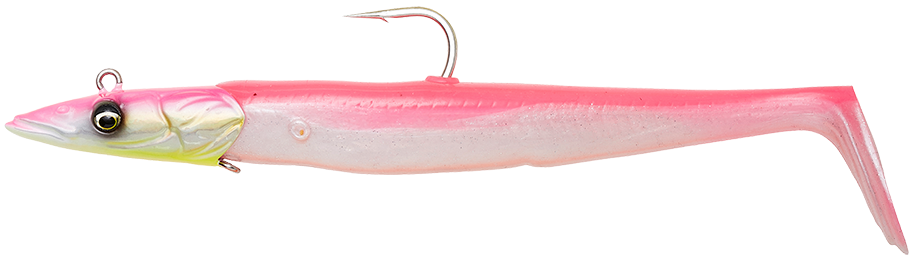 Levně Savage gear gumová nástraha sandeel v2 sinking pink pearl silver 2+1 - 12 cm 22 g