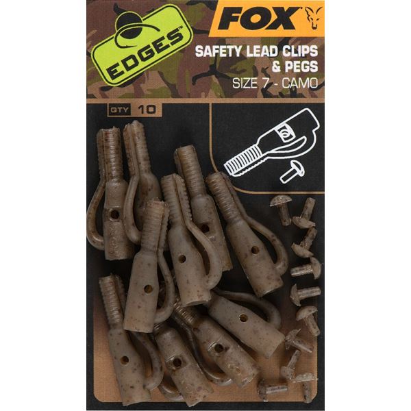 Fox Závěsky Edges Camo Safety Lead Clips & Pegs 10 ks Velikost 7