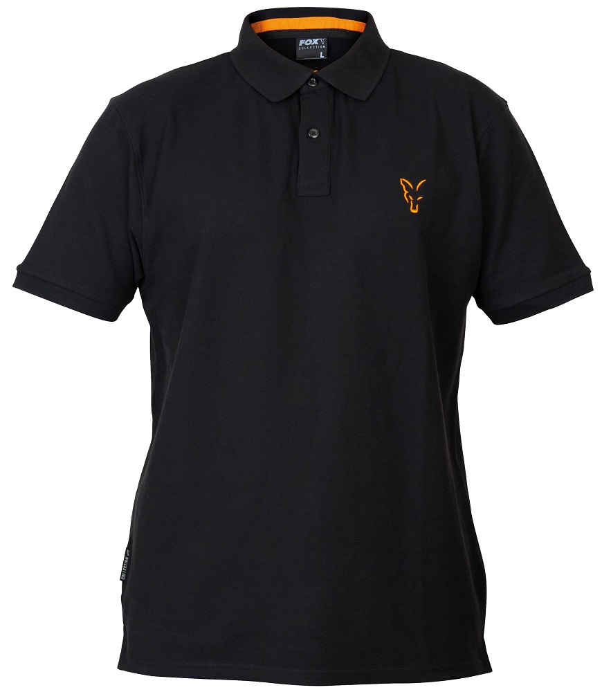 Fox triko collection black orange polo shirt-velikost l