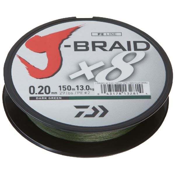 Daiwa Splétaná Šňůra J-Braid Dark Green 150 m