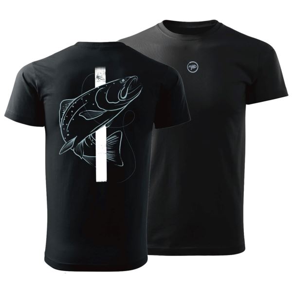 Giants Fishing Tričko Pánské Pstruh Černé