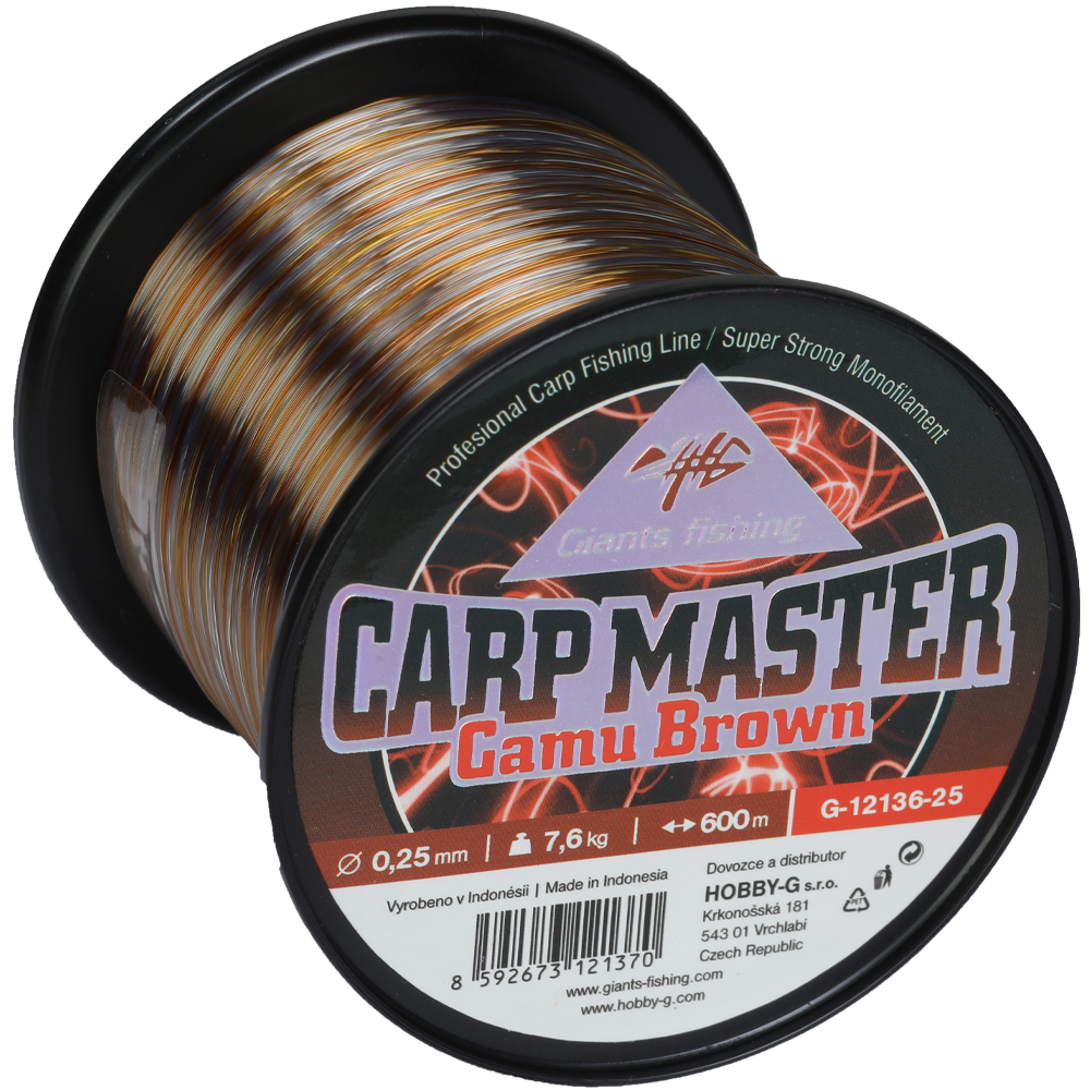 Giants fishing vlasec carp master camu brown 600 m-průměr 0,22 mm / nosnost 5,7 kg