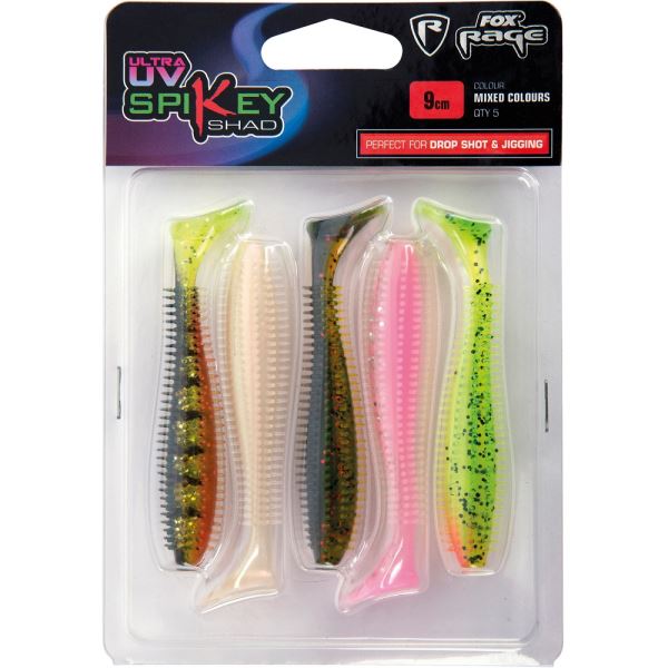 Fox Rage Gumová Nástraha UV Spikey Shad Mixed Colour Pack 5 ks