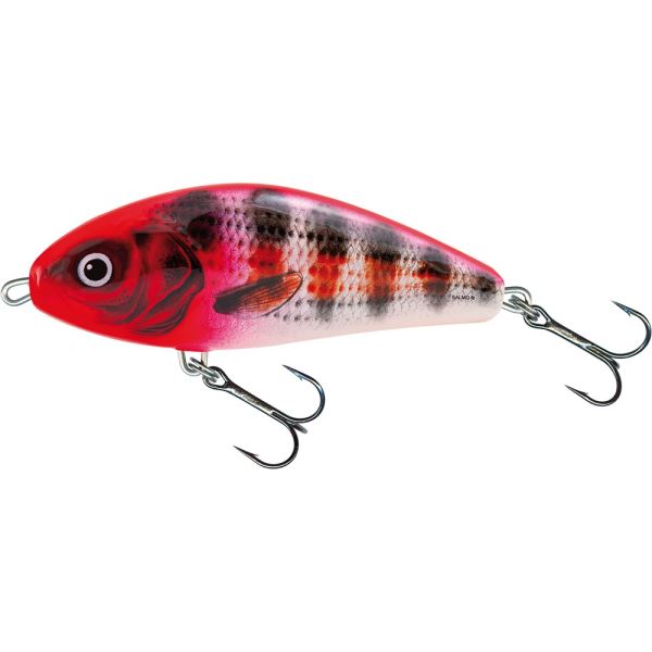 Salmo Wobler Fatso Sinking Holo Red Head Striper 10 cm