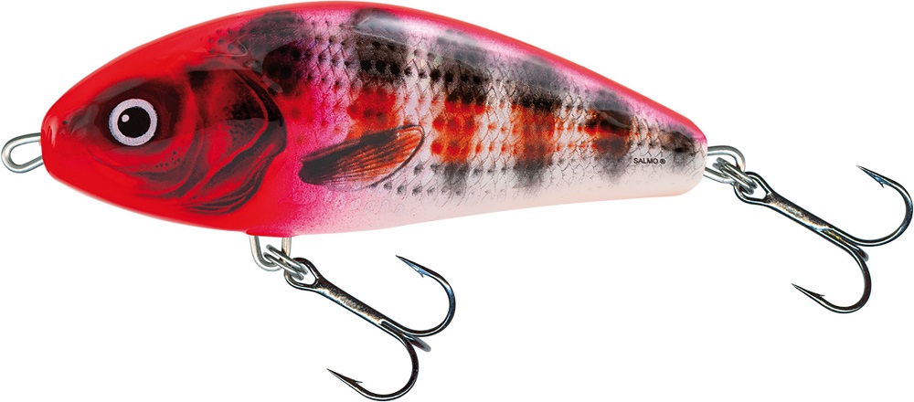 Levně Salmo wobler fatso floating holo red head striper 10 cm